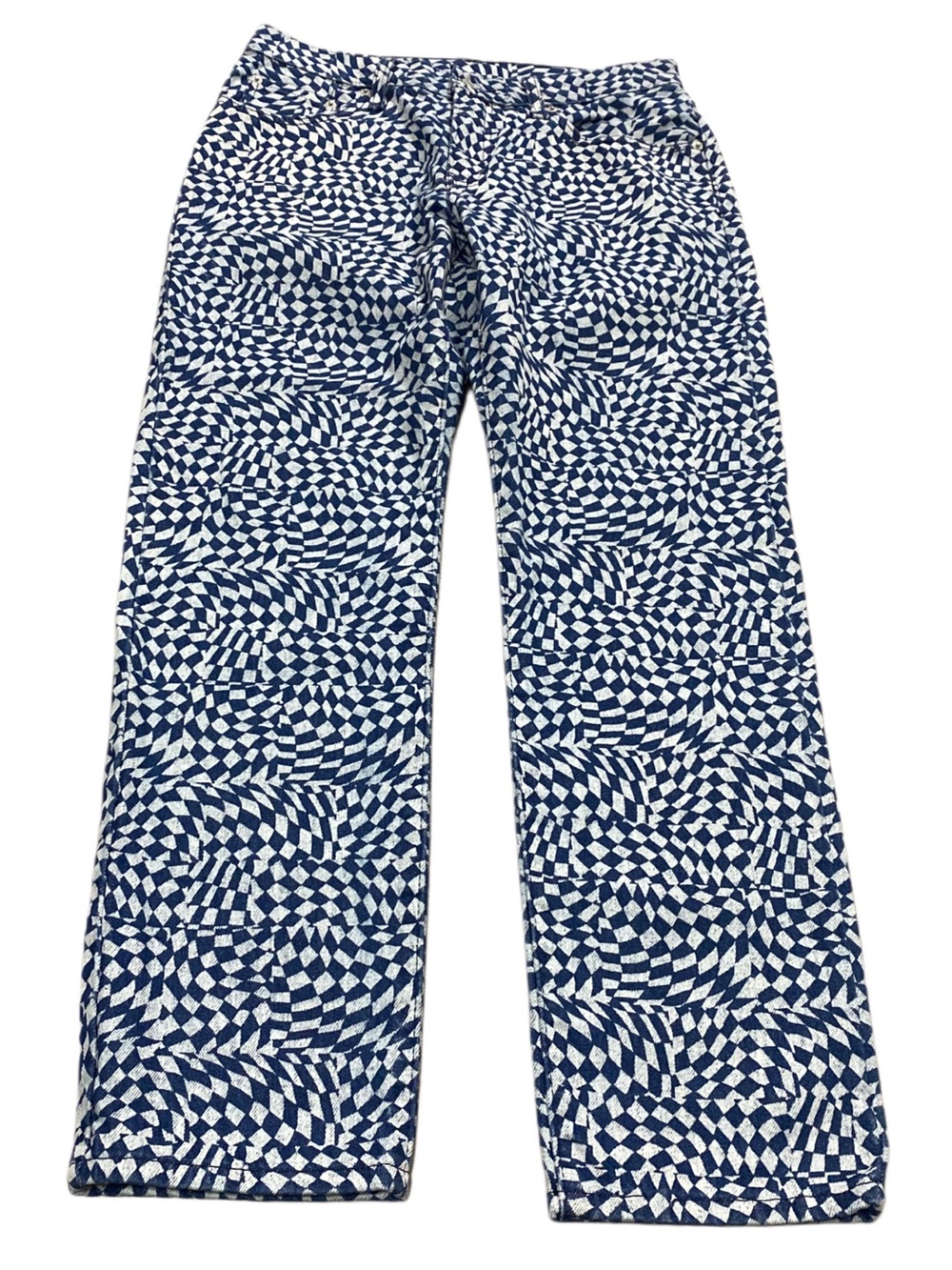Levi’s Faris Illusion Patterned Funky Checker Blue Straight Jeans size 28